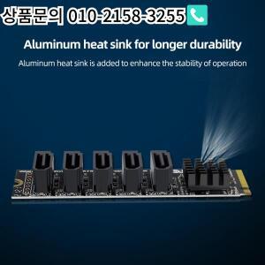 M.2 키 PCI Express-SATA 3.0 확장 카드 6Gbps 5 포트 JMB585 칩셋 변환기 OS/Windows/Linux 지원