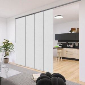 슬라이딩 도어 룸 디바이더 82028G 를 위한 Zshine 수동 암막 개인정보 보호 패널 트랙 블라인드 완드 컨트롤 커스텀 사이즈 오버사이즈 너비 최대 150인치