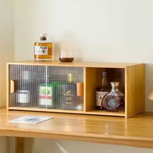 미닫이 진열장 수납장 모루유리 우드 원목 미니