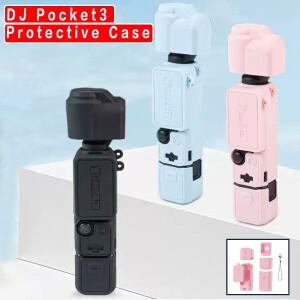 DJI호환 드론락 포켓 3 카메라 실리콘 보호 케이스  본체와 호환  렌즈 및 액세서리 포함  블랙  블루  핑