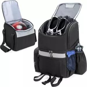 내부 토트백이 있는 고부로스 볼링 백팩 나무 홀더와 신발장이 볼백 미국 남성 사이즈 16 신발 검은색에