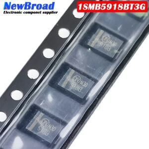 SMD 제너 다이오드  SMB DO-214AA  1SMB5918BT3G 마크 918B  5.1V  3W  10 개