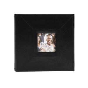 뉴뷰, 전면 커버 창틀이 있는 블랙 인조 가죽 사진 앨범 제공, 메모 라인이 60~4