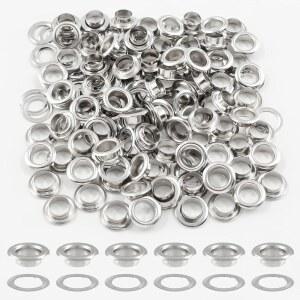 와지아콕 300pcs 5mm 그로밋 듀티 벨트 실버 가방 주얼리 신발 의류 알루미늄 색상 헤비 메탈 제작용