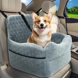 소형견을 위한 반려견 카시트 - 두꺼운 쿠션과 여행용 안전벨트가 있는 35파운드 미만의 강아지 양면 수납