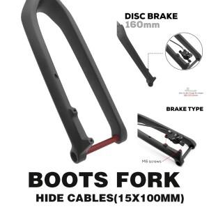 MTB 쓰루 액슬 부스트 포크 15x110mm 풀 카본 파이버 자전거 프론트 26인치/27.5인치/29인치 리지드  튜브
