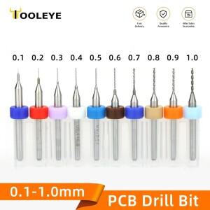 10pcs 0.1-1.0mm PCB 드릴 비트 프린팅 회로 기판 마이크로 초경 나무 모델링 미니 소형 호환 CNC 텅스텐