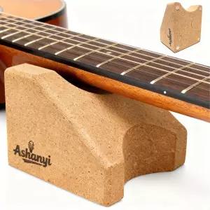 아샨이 기타 넥 받침대 미끄럼 방지 범퍼 패드가 있는 천연 코크 크래들 지지 베개 줄 교체 수리 유지보수