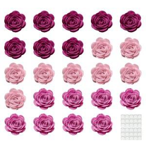 공예용 펠트 패브릭 플라워 장식품 24개, DIY 웨딩 신부 카드용 스티커 30개가 달린 1.2인치 부직포 가전제품 장식품, 선물 포장, 바느질, 스크랩북, 사진 액자 앨범