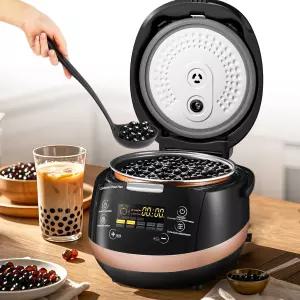 문산 5L 보바 메이커 머신 상업용 지능형 타피오카 쿠커 고른 열 분배 역류 방지 및 압력 밸브 푸딩 사고