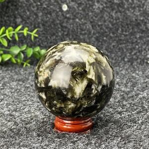 천연 녹색 운모 토르말린 크리스탈 볼 미네랄 쿼츠 플래시 구체 레이키 치유 에너지 홈 데코