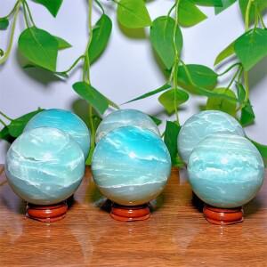 캐리비안 구체 공 크리스탈 미네랄 석영 천연석 홈 데코 공예 레이키 사랑 에너지 명상 영적 스탠드