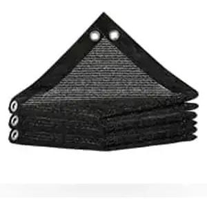 그로밋이 있는 컬러트리 3피트 x 4피트 블랙 쉐이드 천 - 90 선블록 반려견용 내구성 메쉬 원단 방수포