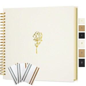 안녕하세요 스크랩북 사진 앨범 12인치 x 메모리북 크래프트 페이퍼 100페이지 결혼식, 기념일, 가족, 크림용 DIY