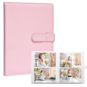 사진 앨범 4x6 u2013 152 포켓 가죽 커버 메모리 앨범북, 가족 웨딩 보이즈 및 베이비 스토리지(핑크)에 적합