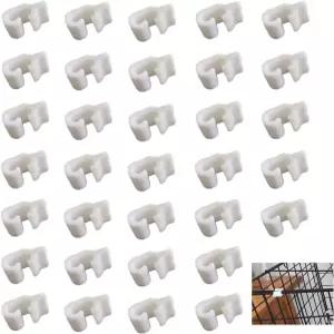 JINJUMEI 60개 분리형 애완동물 케이지 도어 클립 와이어 고양이 래치 버클 잠금 스냅 개 및 캐리어용