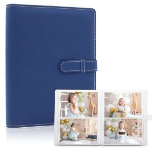 사진 앨범 4x6 u2013 152 포켓 가죽 커버 메모리 앨범북, 가족 웨딩 보이즈 및 베이비 스토리지에 적합 (다크 블루)