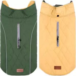 씽크펫 강아지 방한 코트 - 아늑한 방수 방풍 리버서블 겨울 재킷 두꺼운 패딩 웜 반사 조끼 소형 중형견용