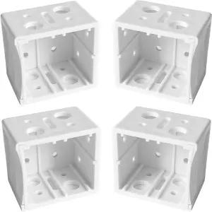 Cutelec 4pc 플라스틱 브래킷 블라인드 헤드레일 홀더 흰색 수평 인조 목재 1-1/2인치(38mm) 와이드 슬랫