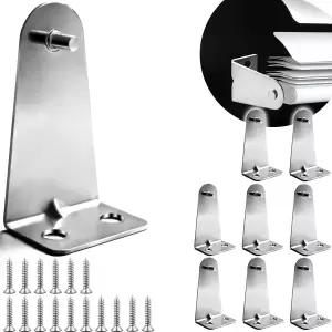 8pcs 금속 블라인드 홀드 다운 브래킷 실버 도어 하단 레일 클립 및 수평 블라인드용 나사가 있는 클립으로