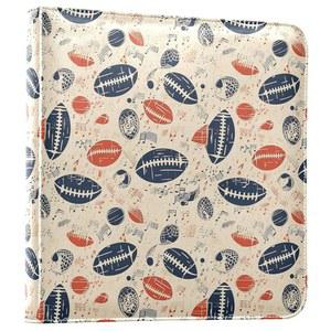 알라자 아메리칸 풋볼 볼 뮤직 노트 사진 앨범 셀프 접착 스크랩북 PU 가죽 커버 3 링 바인더 사진집 결혼식 가족 여행 기념