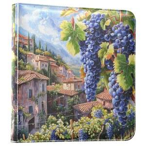 알라자 이탈리아 뷰 포도 사진 앨범 셀프 접착 스크랩북 PU 가죽 커버 3 링 바인더 사진집 결혼식 가족 여행 기념