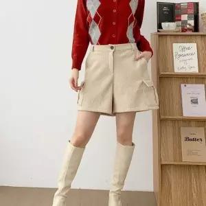 [다잇템] 여자 보온 건빵 넓은 골덴숏팬츠 큰사이즈 반바지_24025873_588872