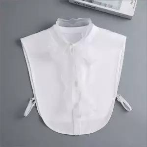 여성 블라우스 쉬폰 리본 러플 페이크 레이어드 이너셔츠 (WFKB9ZL)