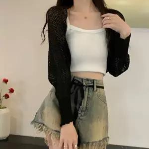 여자 5컬러 여름 그물 니트가디건 귀여운 볼레로 (KYR-WFFKKRH)