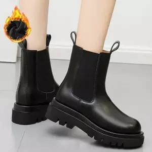 여성 데일리 기모 앵클 높은굽 패션 털부츠 TT8111 기모레인부츠 첼시부츠 털부츠 겨울부츠