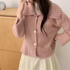 [신세계라이브쇼핑][옷자락] 여자 겨울 앙고라 빅카라 퍼니트 골지 버튼 가디건