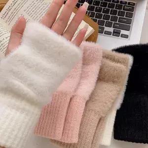 여성 퍼 핸드 손 워머 손목 반 장갑 핸드워머 겨울장갑 암워머 운전장갑