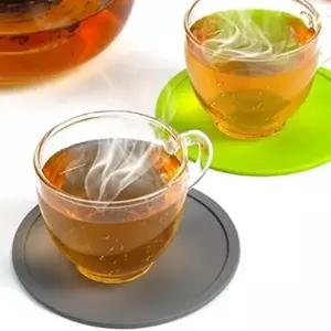 원형 실리콘 컵코스터 방수 미끄럼방지 티 받침 (WFKBQTT)