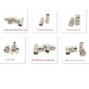 2웨이 BNC 암수-직각 플러그 잭 T형 스플리터 RG59 Q9 동축 케이블 커넥터 컨버터