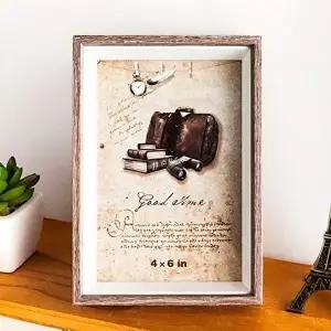 거실 탁자 애인 솔리드 우드프레임 사진 액자 4x6 (KYR-W55819F)