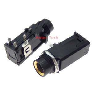 DIY 6.35mm 잭 Sepuh Emas 4P 스테레오 듀얼 채널 미크로폰 소켓 오디오 루러스 코넥터