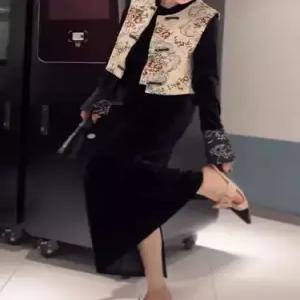 여자 원피스 세트 올드 조끼 벨벳 추동 자카드 머니룩 여 정장세트 원템4