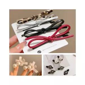 머리삔 가죽 실핀 헤어집게핀 미니 머리핀 앞머리핀 리본머리핀 옆머리핀 진주 2개1세트 리본