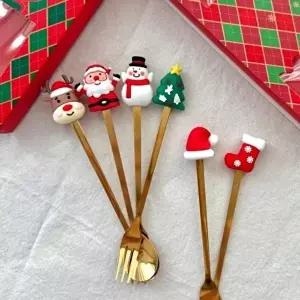 [조르지오]스푼 YW48TG37 크리스마스 디테일 구성 포크 6종 선물세트 홈파