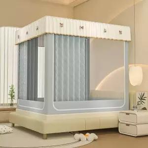 사각 침대텐트 방한텐트 난방텐트 암막 커튼 우풍 차단 난방