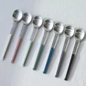 고급 AU88YJ12 은은한 스타일 파스텔 스텐 숟가락 고품질 1개
