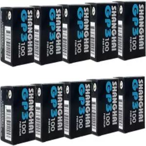 10 롤 상하이 블랙 앤 화이트 GP3 135mm 35mm 36EX ISO 100 B W 필름 오토 DX