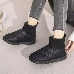 겨울 패딩부츠 3컬러 삭스 시보리 니트 여자 앵클 방한부츠