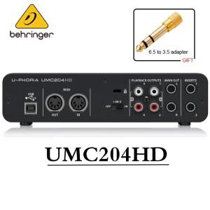 Behr 호환inger UMC204HD/UMC202HD/ UMC22 사운드 카드 오디오 인터페이스 녹음 독립 외부 Midi 라이브 방