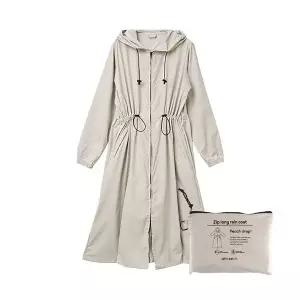 파우치 여성용 2WAY 레인코트 베이지 일본 정품 세트 (WFKC280)