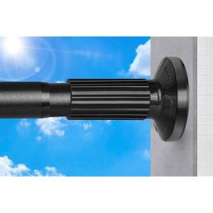 텐션 커튼 로드 51-165인치(4.25-13.75피트), 창문이나 욕실 파티오를 위한 드릴링이 없는 엑스트라 롱 아웃도어 로드, 조절 가능한 스프링 샤워 설치가 용이한 네버 러스