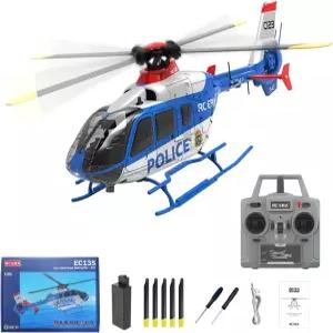 RC 헬리콥터 장난감 C123 1/36 EC135 2.4G 6CH 단일 로터 자이로스코프 비행기 원격 조종 초보자용 비행