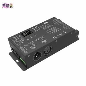 D4-XE DC 12V -36V 4 채널 정전압 DMX512 및 RDM LED 디코더 컨트롤러 숫자 디스플레이 XLR3 RJ45 포트 DMX
