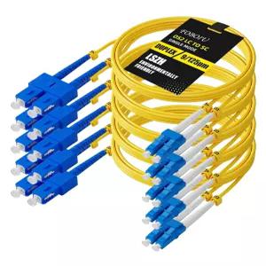 포보이우 5팩 OS2 SC-LC 광섬유 패치 케이블 2m 싱글 모드 듀플렉스 SMF LC UPC /UPC 9 /125um LZSH 1G