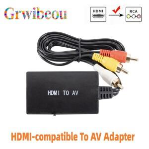 HDMI 호환 RCA AV/CVBS 어댑터 비디오 컨버터 박스 to L/R 1080P 미니 소형 AV NTSC PAL 지원